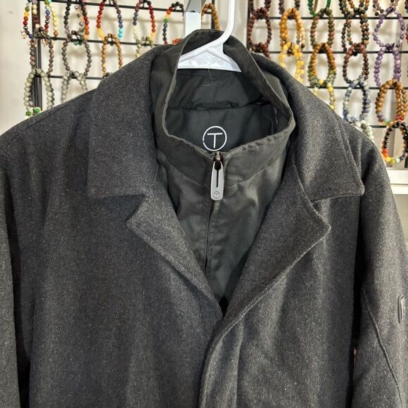 Men's Black wool Coat T Tech by TUMI winter weatherproof coat layered - Picture 5 of 14